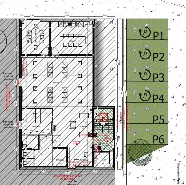 NIEUWE VOORWAARDEN! NB KANTOOR (164 m² - 1° verd.) met onderliggend MAGAZIJN (164 m² - op glv.), inclusief 6 private PARKEERPLAATSEN op industriezone "Schatting" te Zedelgem foto 6