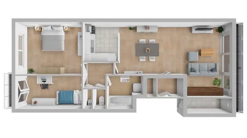 Mooi 2 slaapkamer appartement met autostaanplaats foto 14
