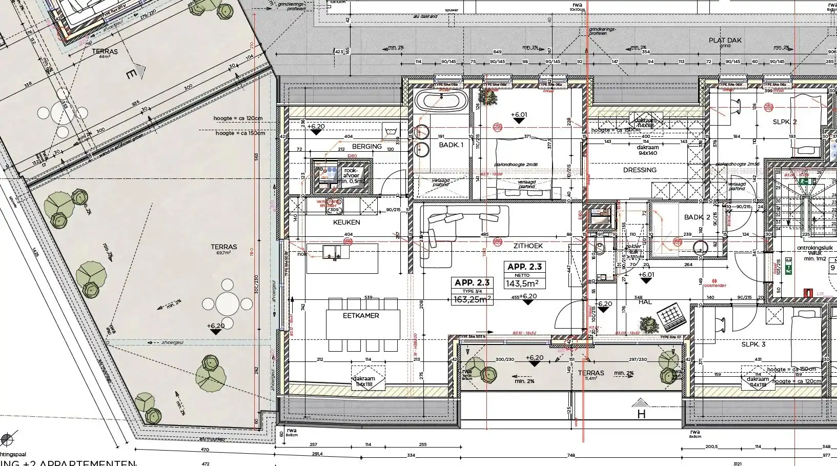 EXCLUSIEF EN KWALITATIEF NIEUWBOUWAPPARTEMENT VAN 163 M² MET 3 SLPK'S, 2 BADK'S EN RIANTE TERRASSEN IN MUNSTERBILZEN foto 32