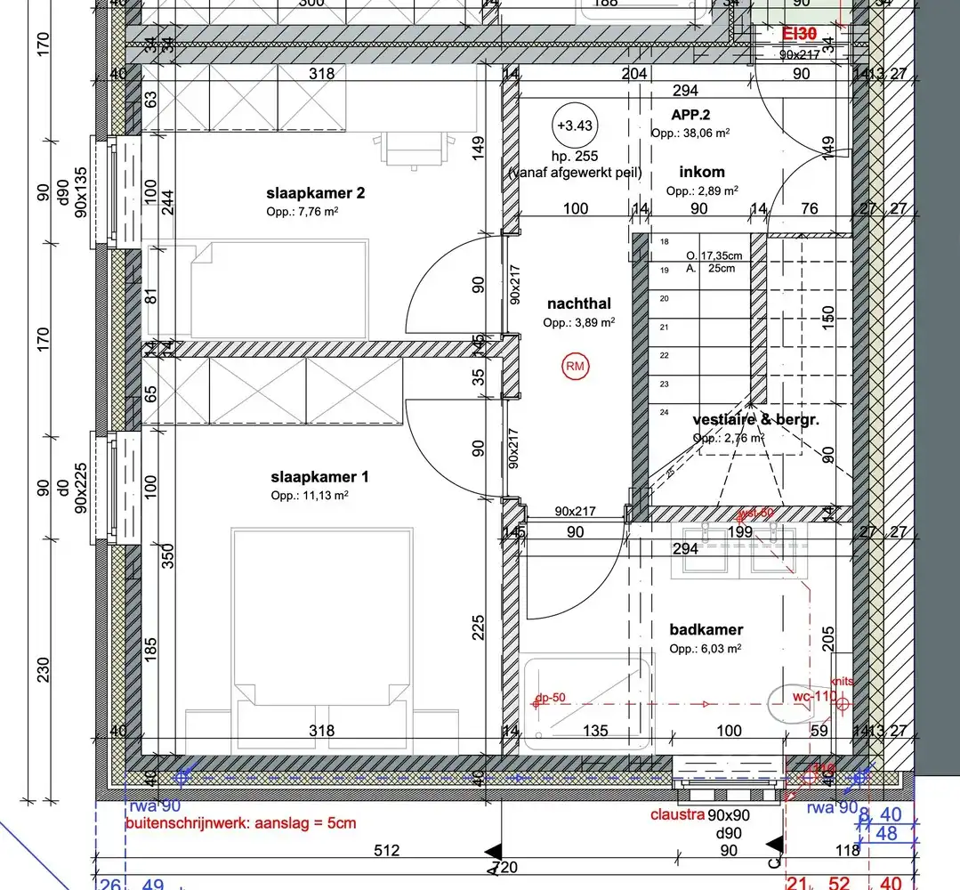 Genk, Weg Naar As 220 bus 12:  Nieuwbouw duplexappartement met 2 slaapkamers, terras, fietsenstalling en een autostaanplaats. foto 15