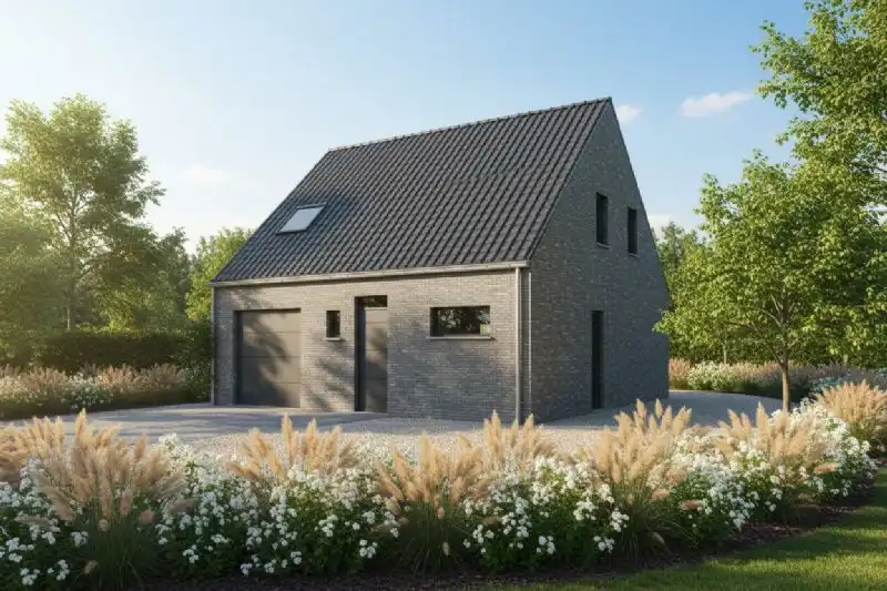 Nieuw te bouwen halfopen woning te Meulebeke. foto {{pictureIndex}}