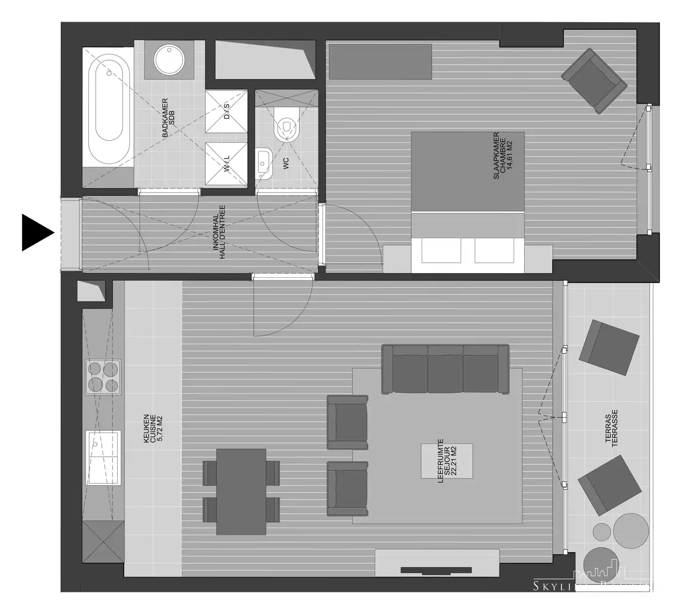 Excl. 1 slpk. appartement, vrij uitz., NAVO area foto 12