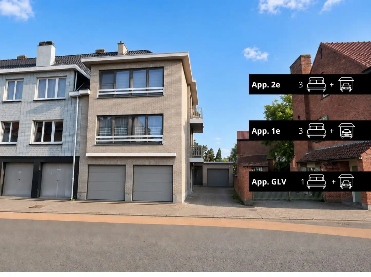 Residentie “Klokkegalm” – opbrengsteigendom met 3 appartementen en 3 garages foto 2