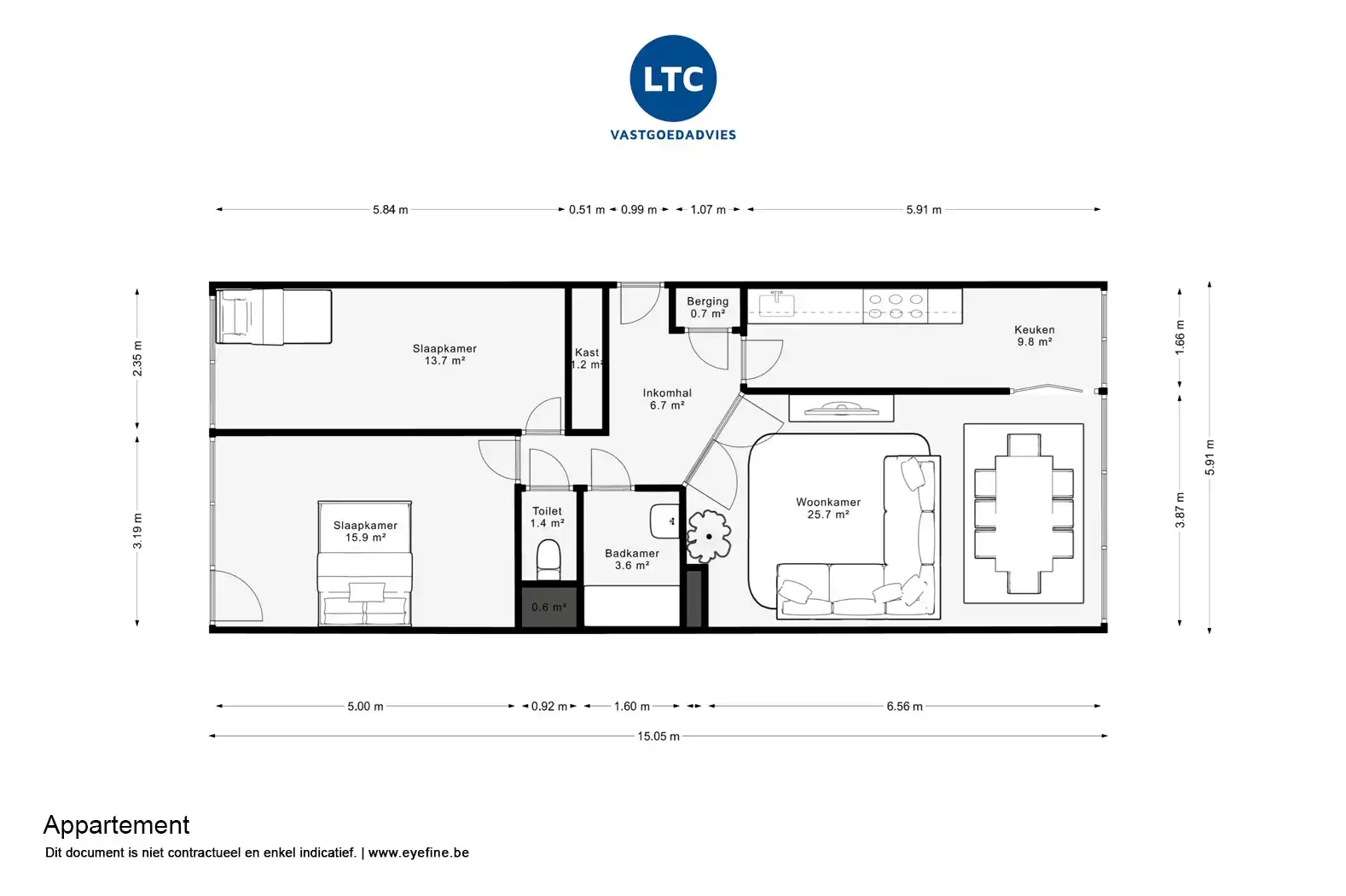 Goed gelegen, op te frissen appartement met 2 slpks en ruim terras foto 15