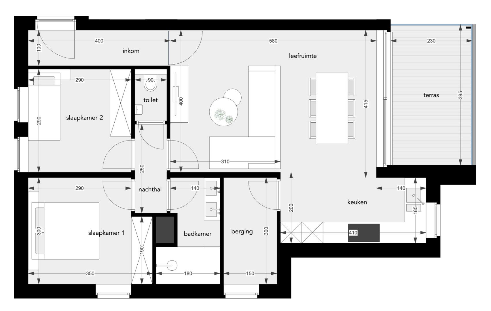 APPARTEMENT 2.1 : 83,01 m2 - 1640 SINT-GENESIUS-RODE foto 3