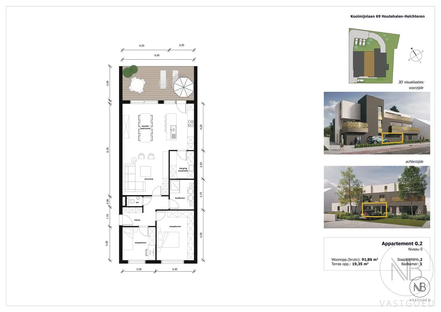 Gelijkvloers appartement met 2 slaapkamers incl. parking en kelderberging foto 13
