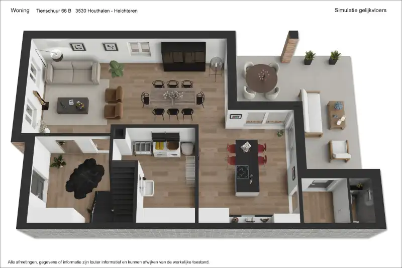 Rustig gelegen, ruime woning op een perceel van 6 aren 65 centiaren. Riante indeling met 4 slaapkamers en een open leefruimte die uitgeeft op de tuin. foto 25
