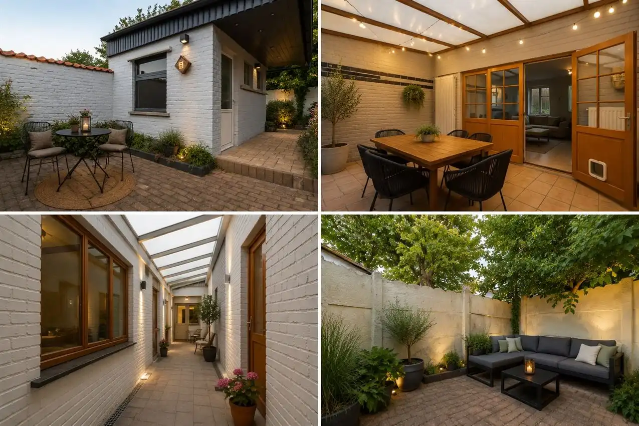Vier slaapkamers. Twee staanplaatsen. En achteraan een verrassende buitenplek met zuiderse patio-sfeer foto 14