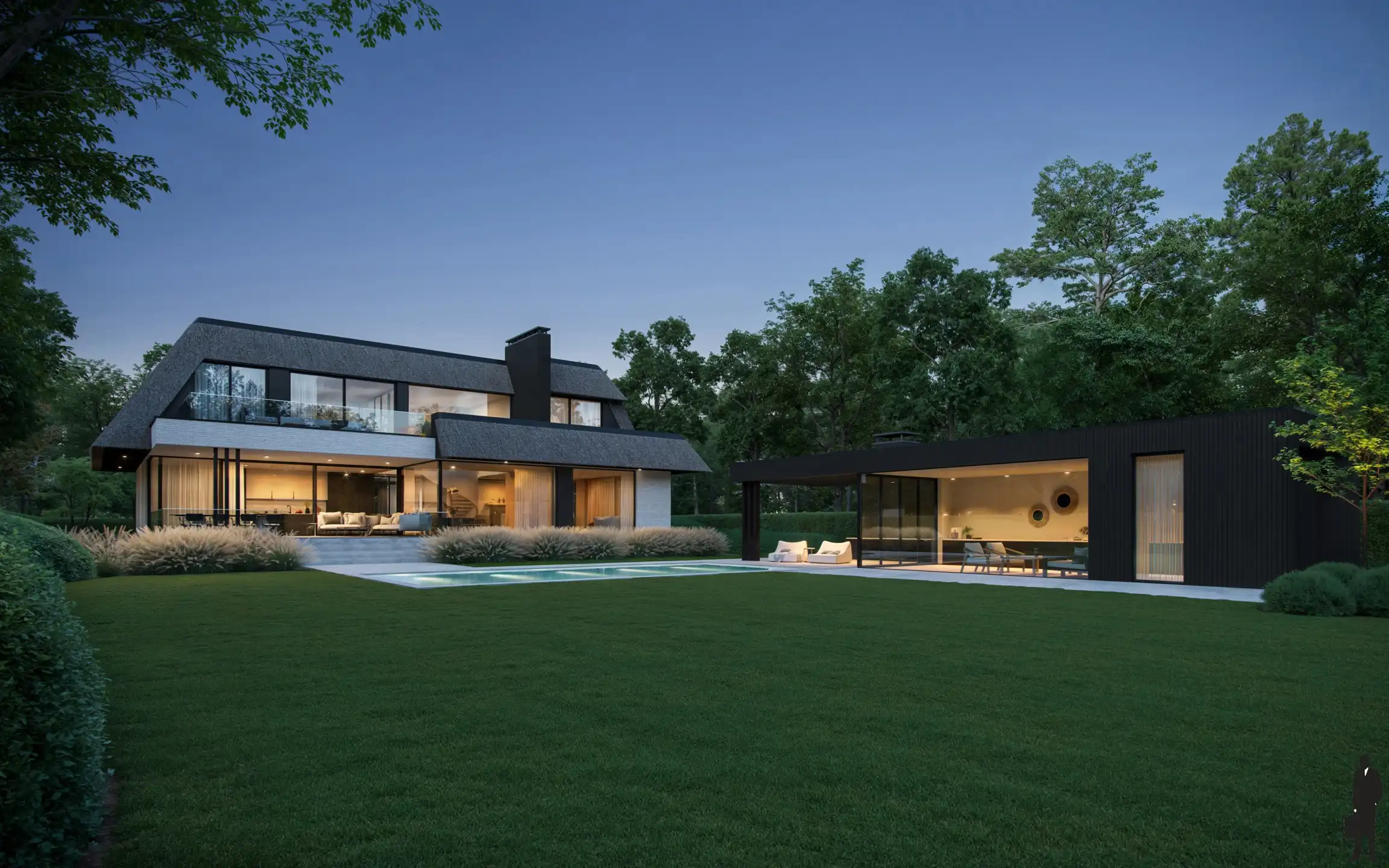 High-end afgewerkte nieuwbouwvilla voorzien van alle comfort, overloopzwembad, poolhouse  foto {{pictureIndex}}
