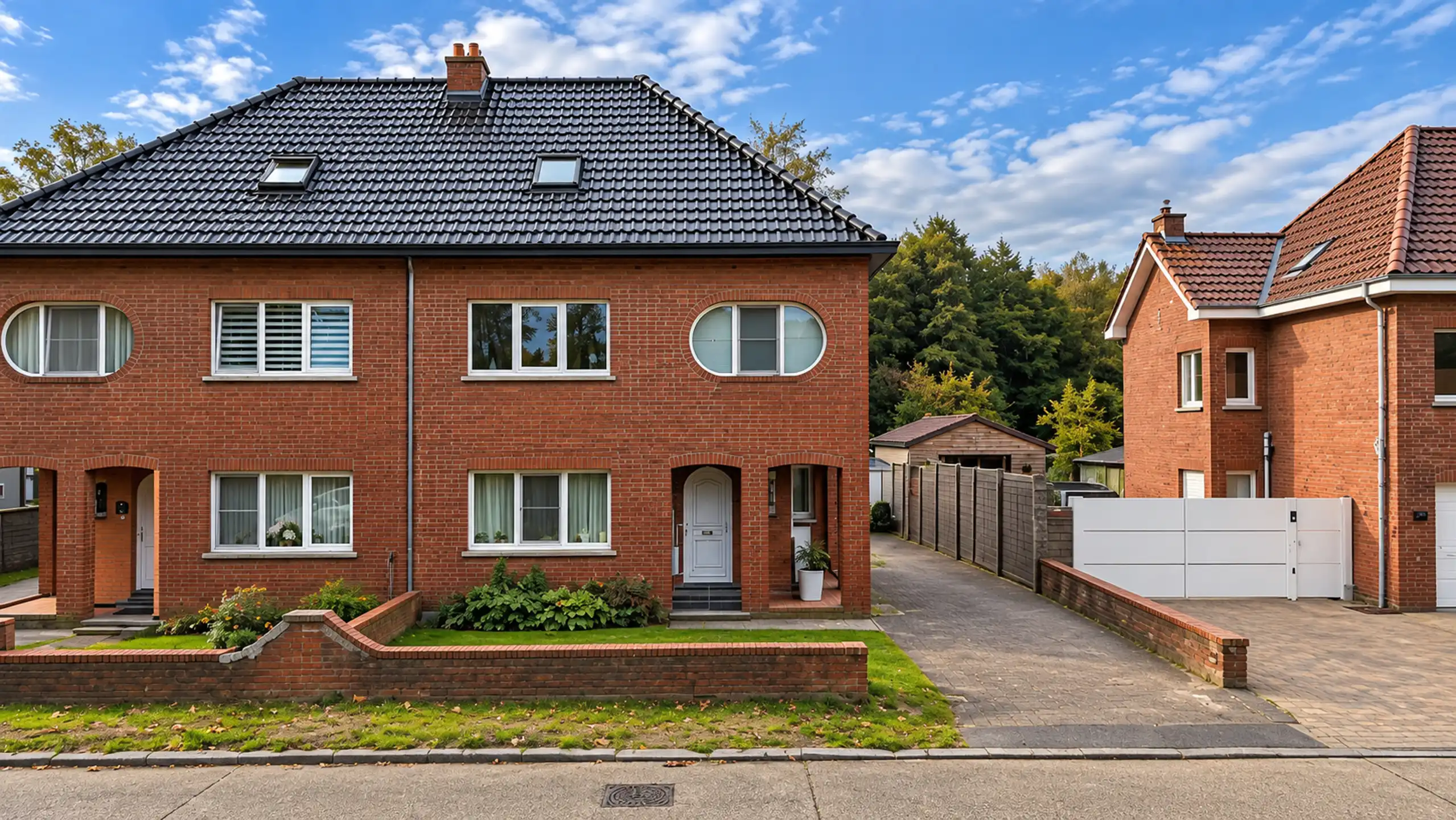 Instapklare halfopen bebouwing met zonnige tuin en garagebox foto 24