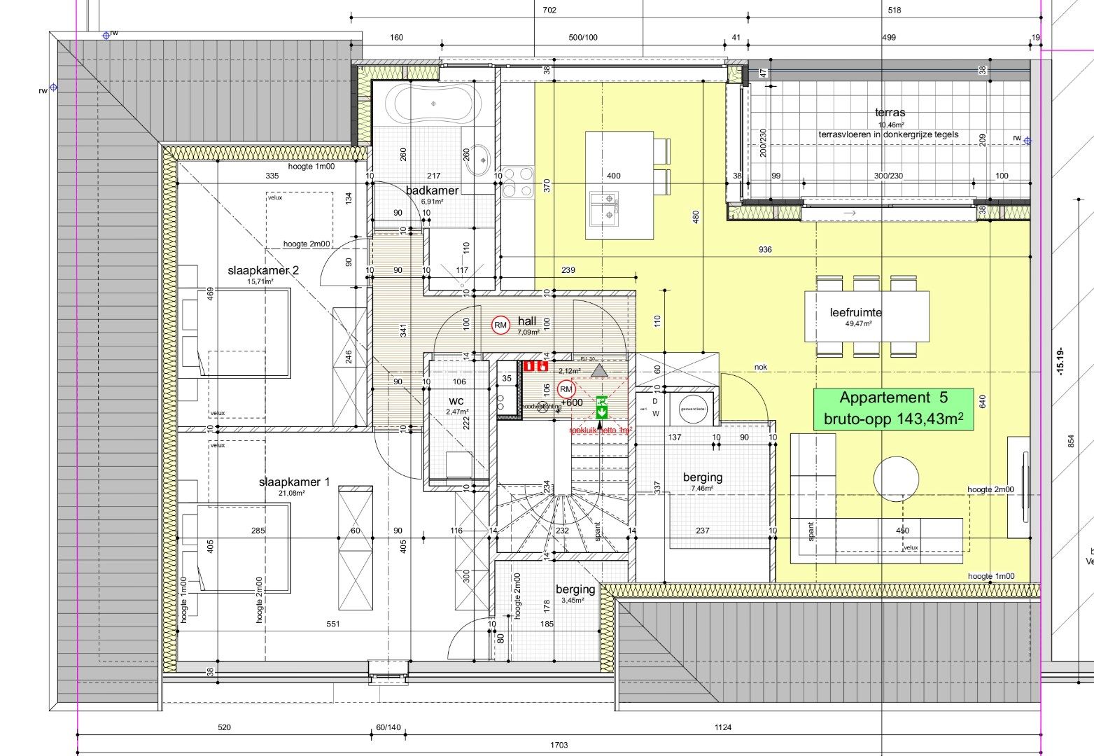 Nieuwbouwappartement op de 2de verdieping van 143,43m² met terras foto 7