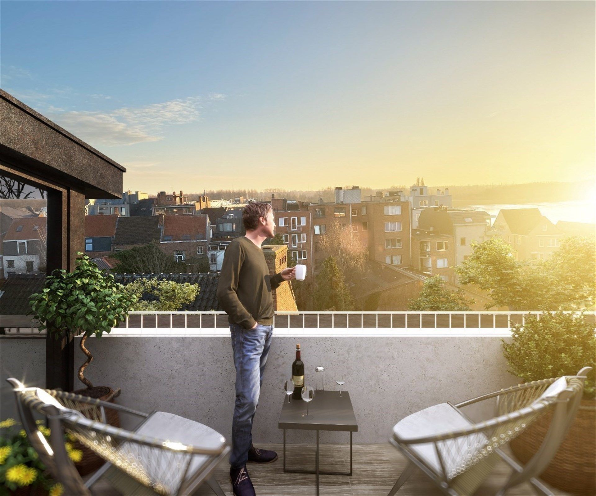 Exclusieve penthouse met zicht op de Schelde!  foto {{pictureIndex}}
