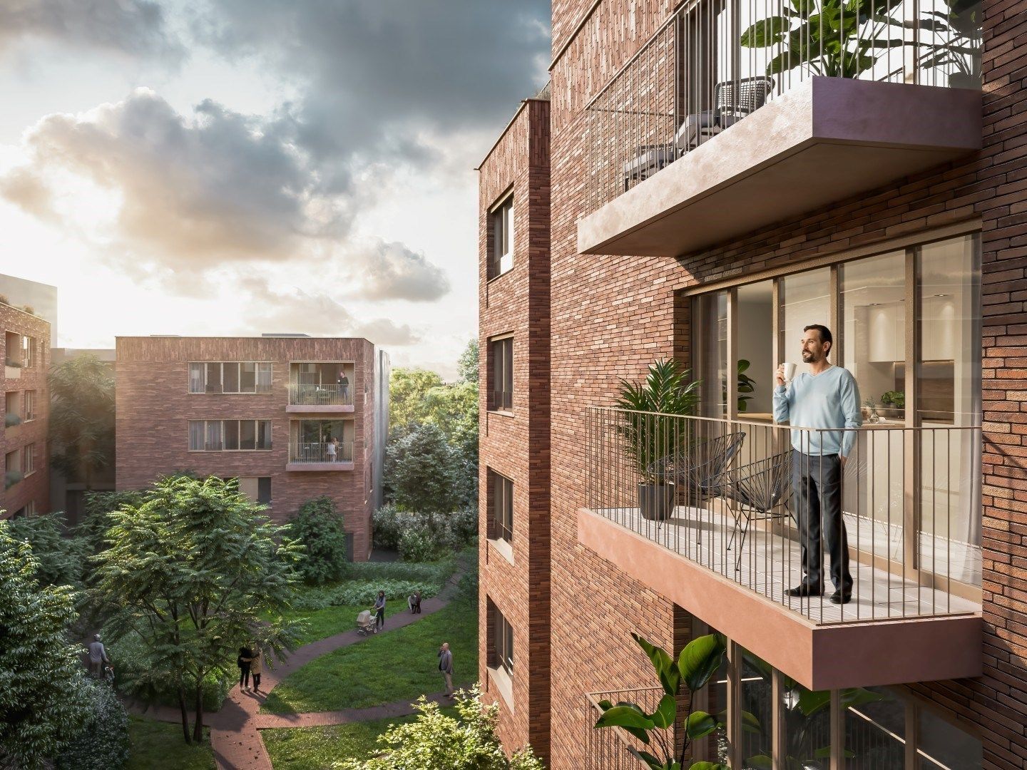 APPARTEMENT met terras, 61 m², 1 slaapkamer - Res. B'HIVE foto {{pictureIndex}}