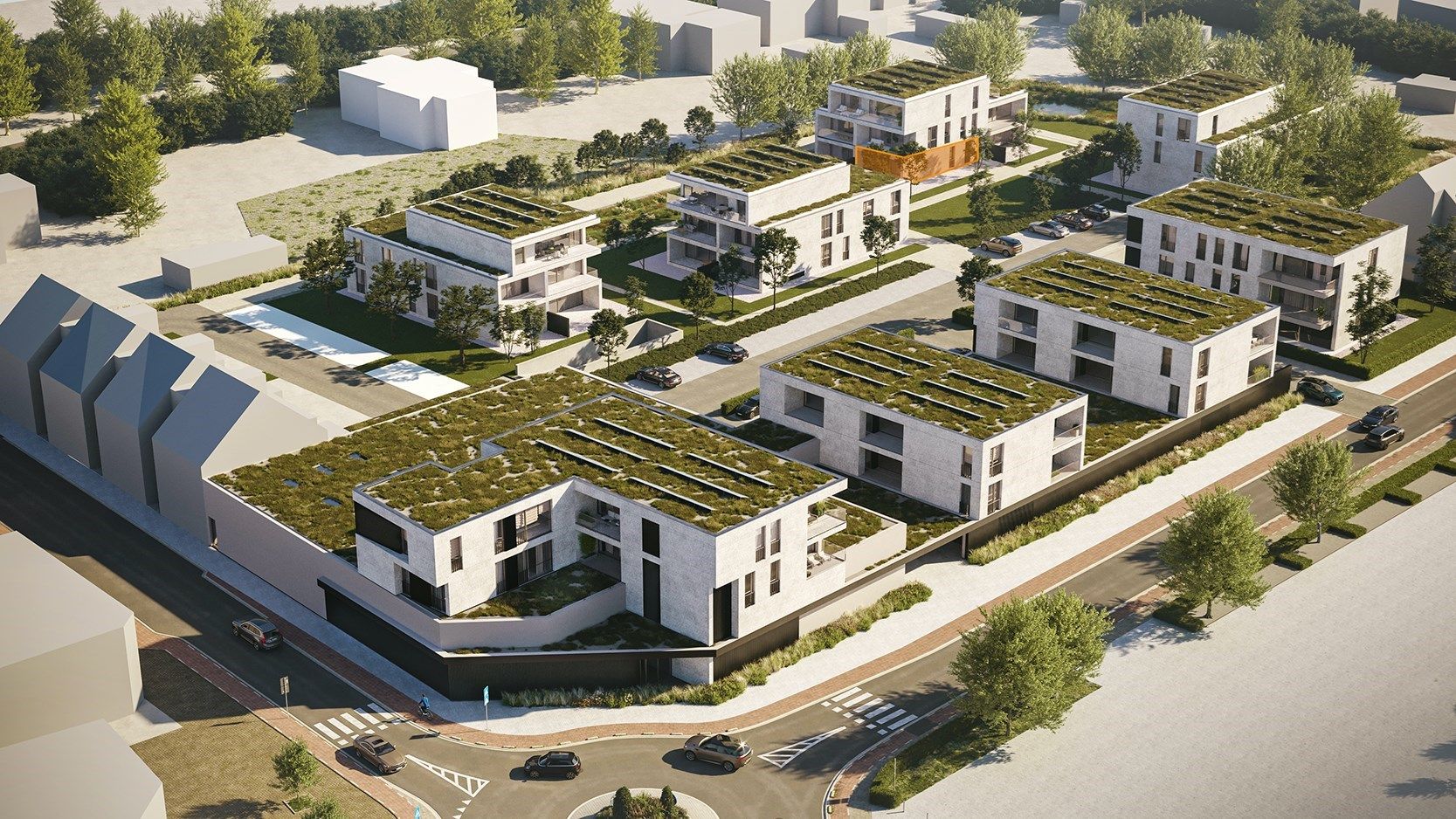 Gelijkvloers en energiezuinig appartement met 2 slaapkamers en groot terras in het centrum van Koersel foto {{pictureIndex}}