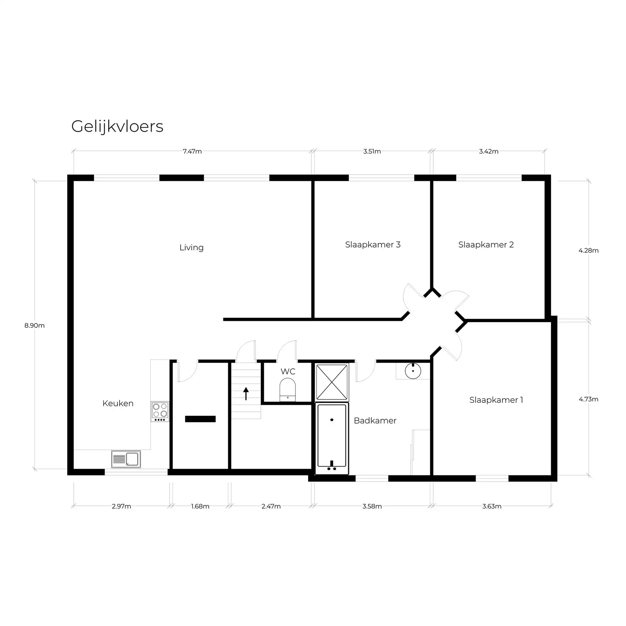 PENTHOUSE (130M²) MET 3 SLAAPKAMERS GELEGEN IN HET CENTRUM VAN LEOPOLDSBURG foto 20
