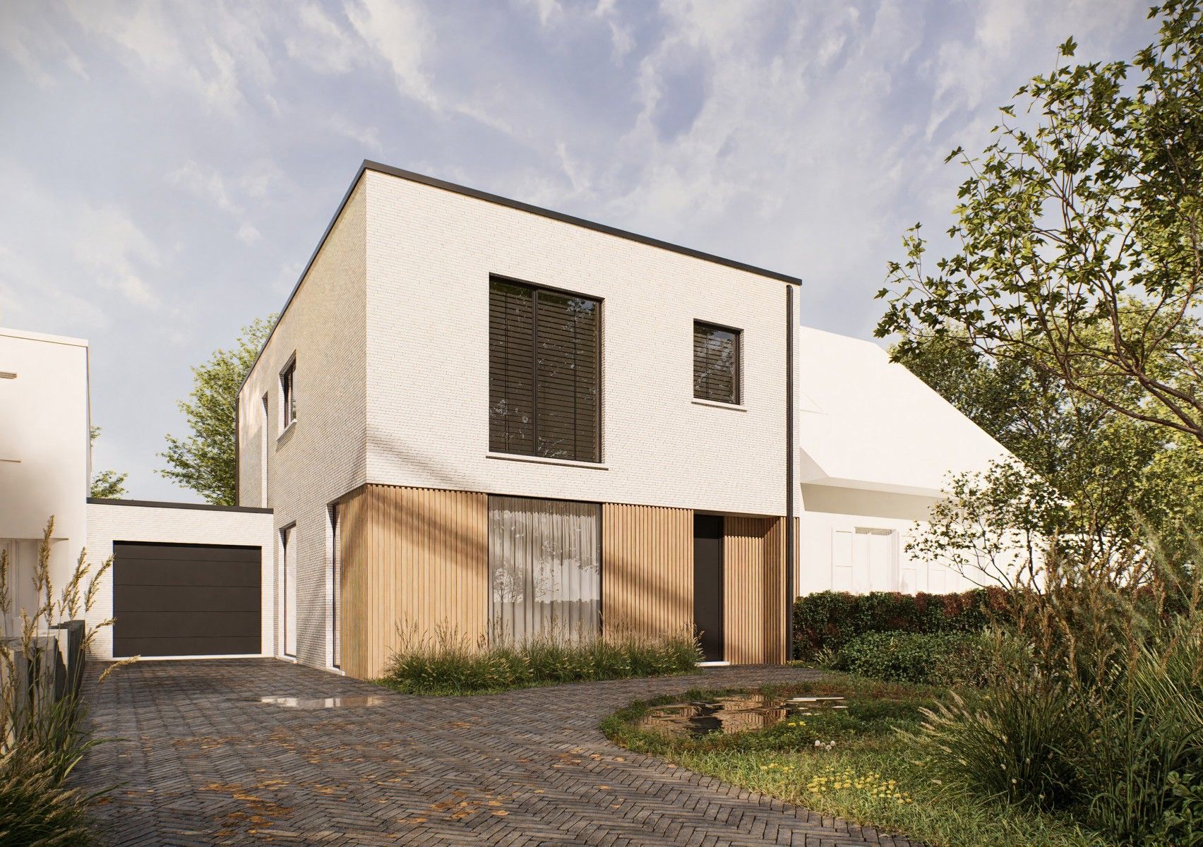 Nieuwbouw HOB met 3 slpk, bureau, 2 bdk, garage en tuin foto 3