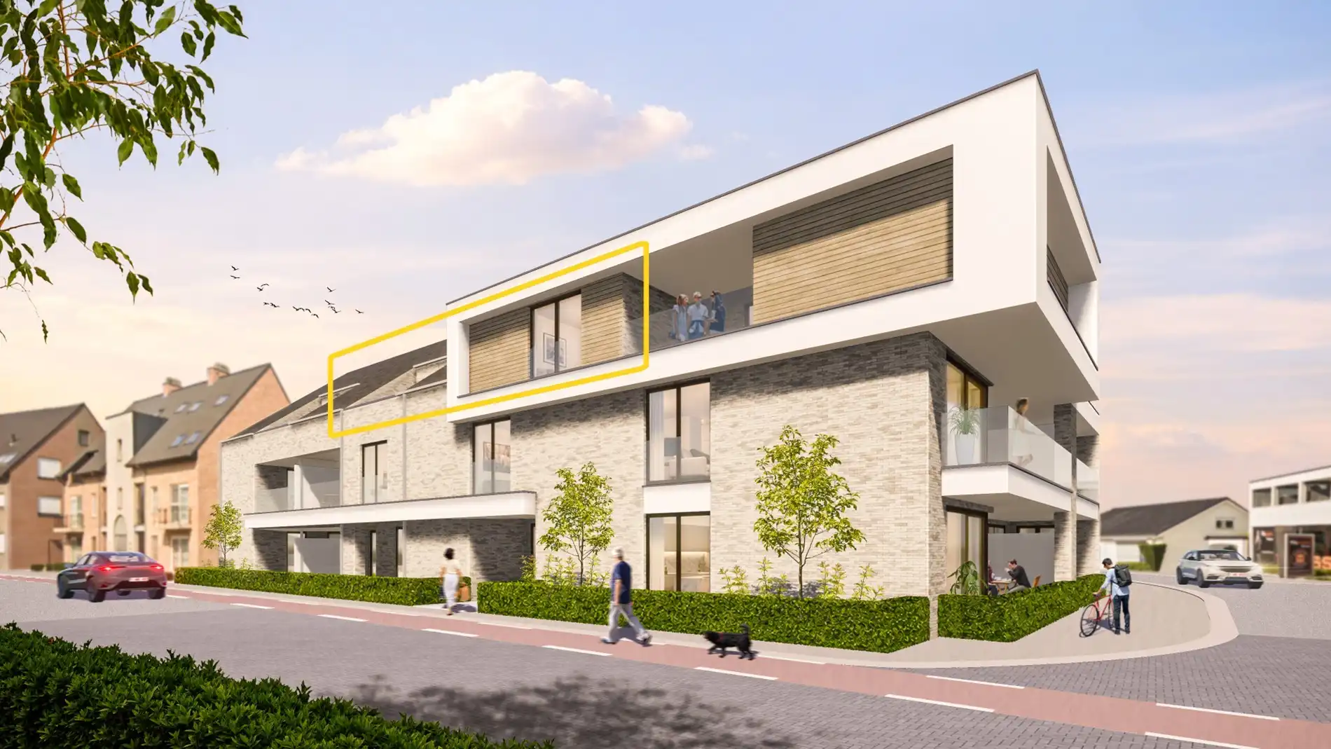 Penthouse (102 m²) met 2 slpk en ingesloten terras.  foto {{pictureIndex}}