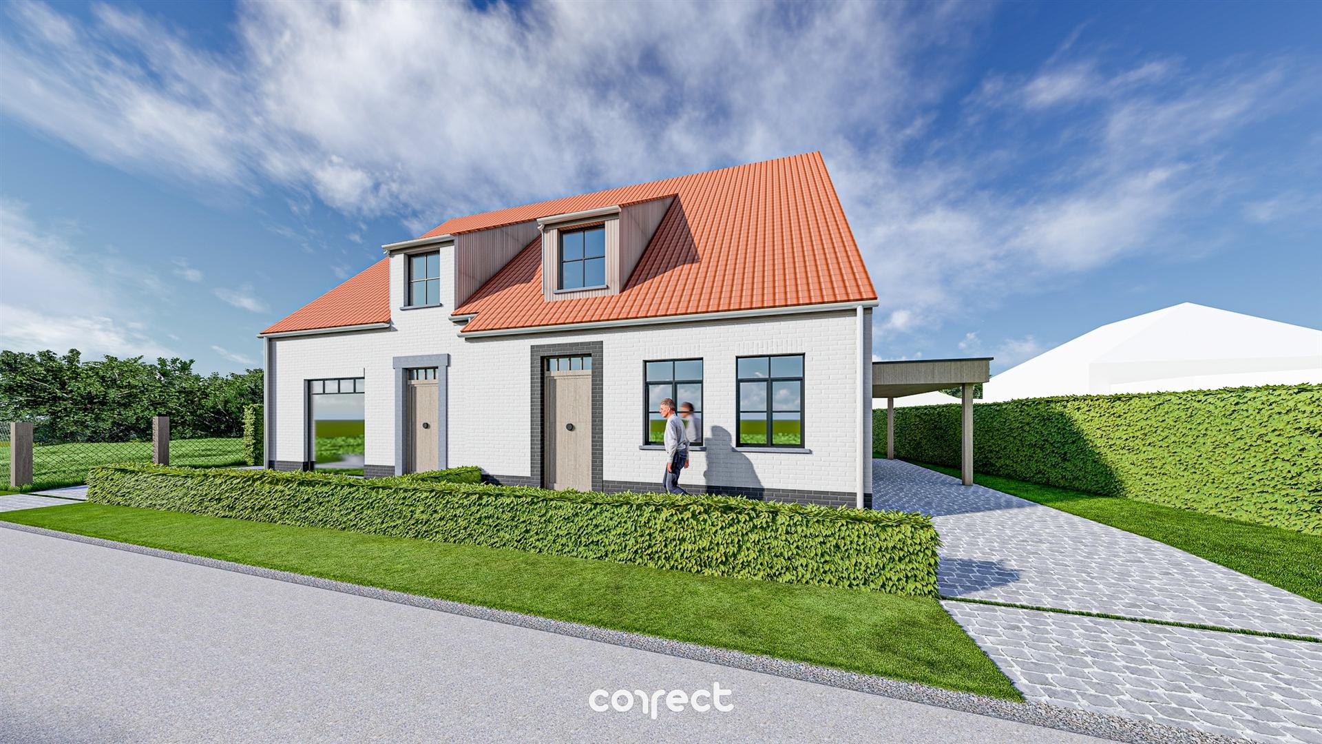 Nog te bouwen nieuwbouw-koppelbouw in landelijke stijl met 3 slaapkamers gelegen op een rustige ligging. foto 3
