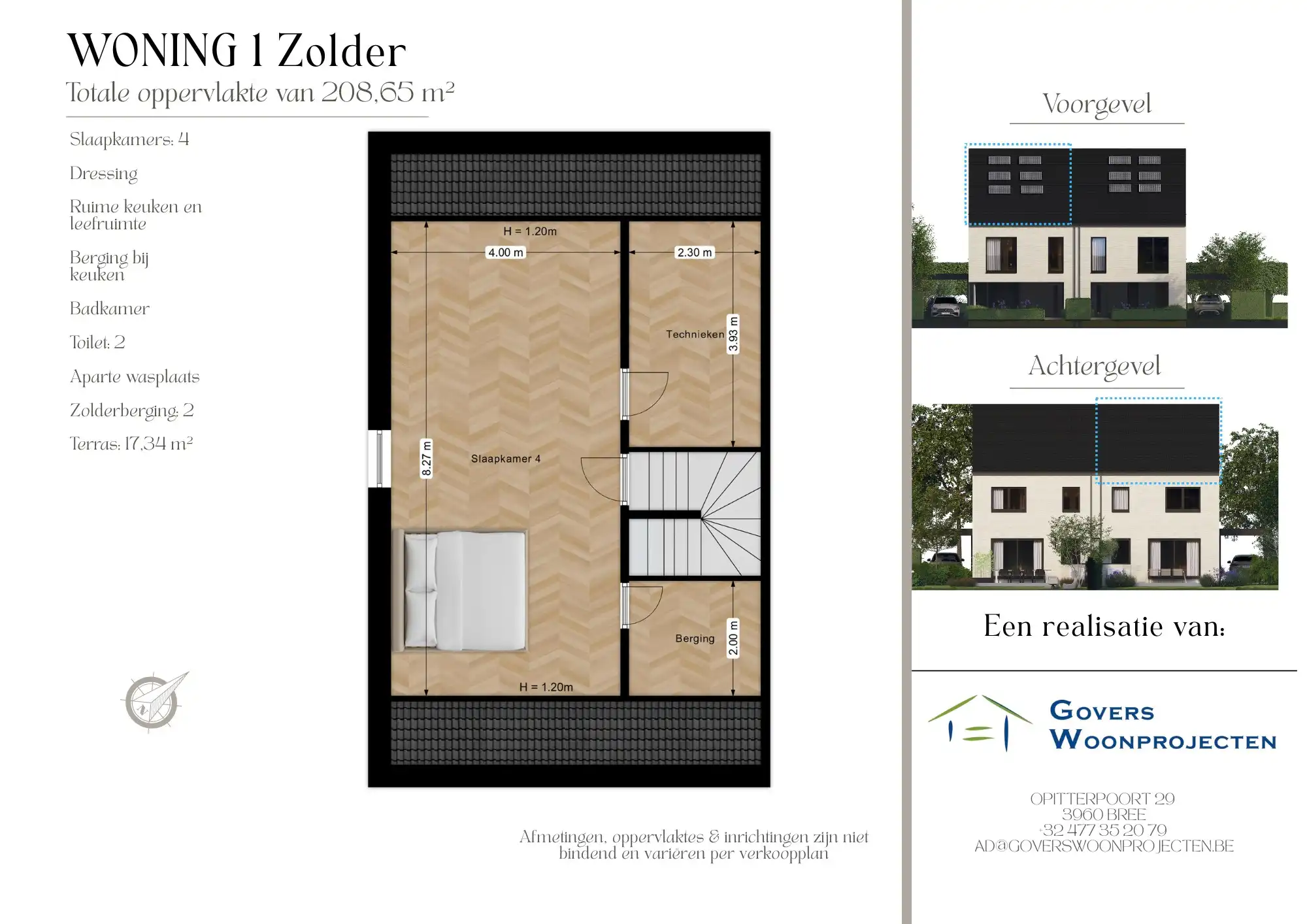 In opbouw zijnde zeer ruime bij centrum gelegen woning met 4 slpks, carport en tuinberging op ca 434 m². Energie label A+ foto 8