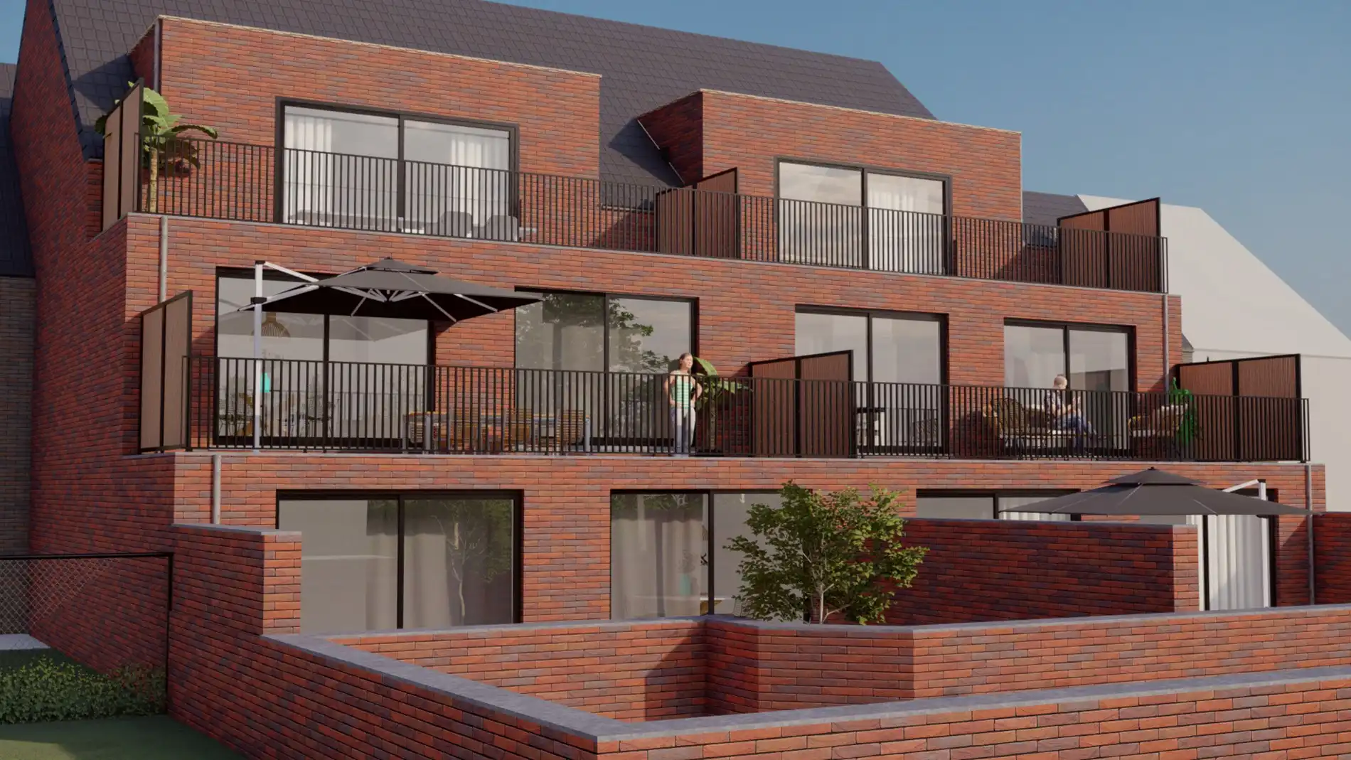 Gelijkvloersapp. met 2 slpks, kantoorruimte en autostaanplaats foto 2