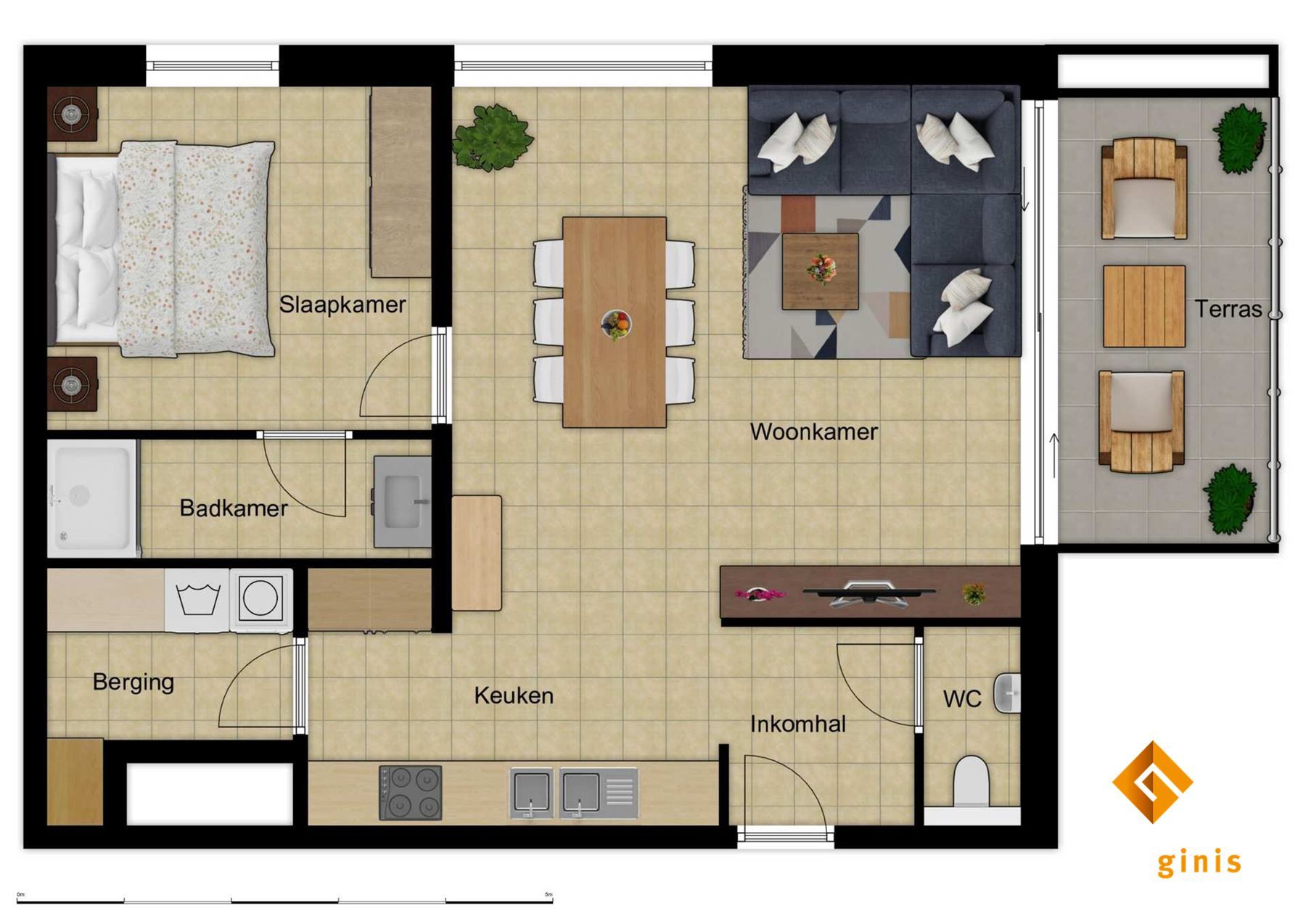 Recent en instapklaar 1-slaapkamerappartement met overdekt terras. foto 20