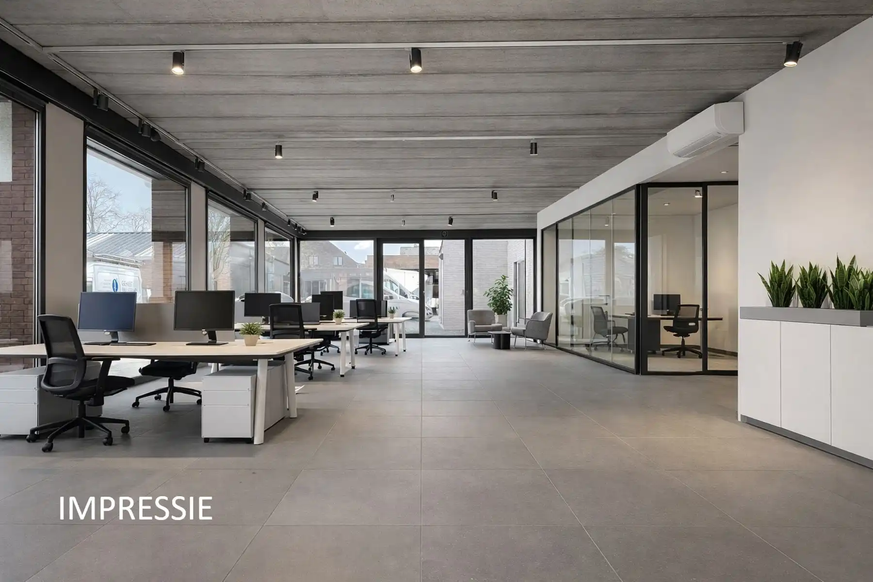 Mortsel | Lichtrijke kantoorruimte met 4  parkings foto {{pictureIndex}}