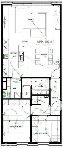 Gelijkvloers appartement met terras en tuin. foto 3