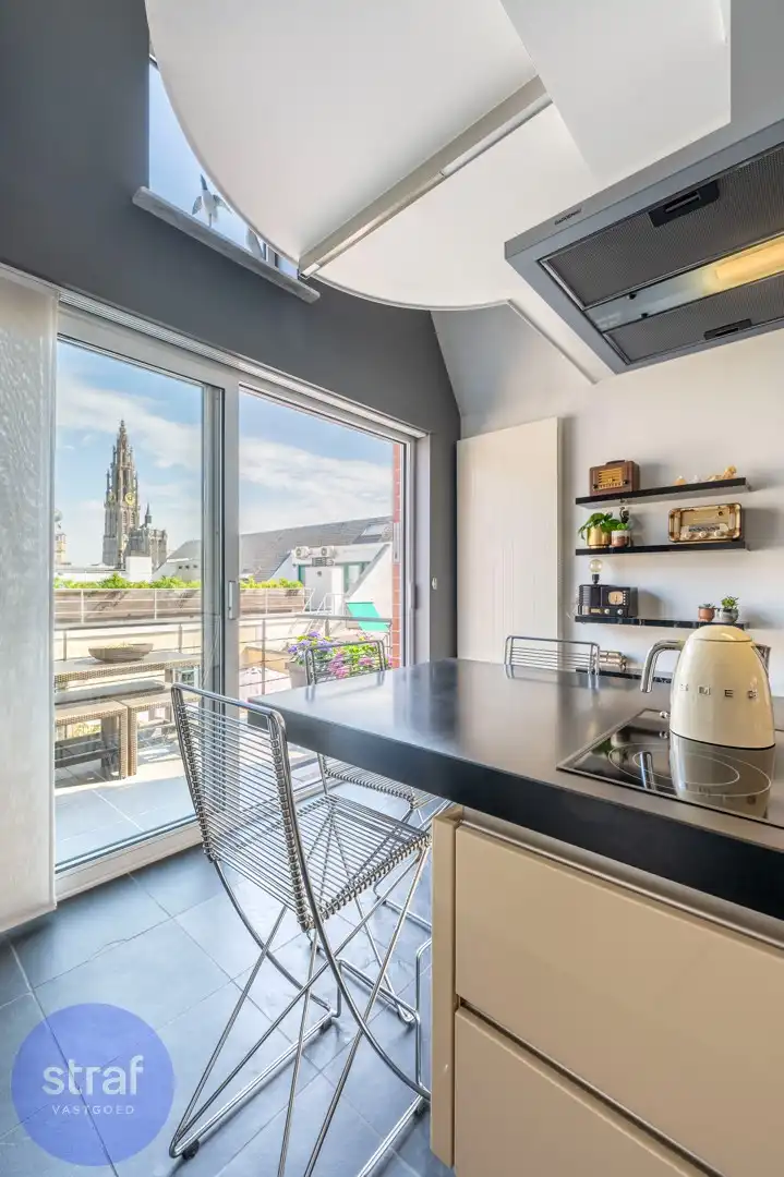 Penthouse met terras en zicht op de kathedraal in hartje Antwerpen foto 5