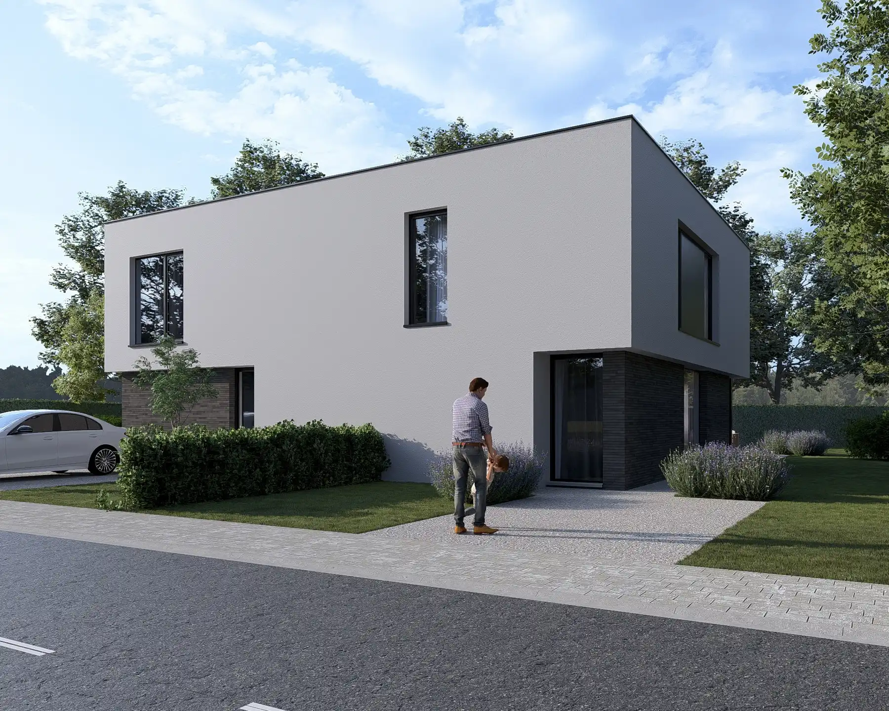 Halfopen nieuwbouwwoning nabij het centrum van Bornem foto {{pictureIndex}}