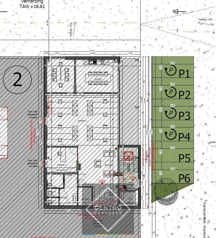 NB KANTOOR (164m² - op 1° V.) met onderliggend MAGAZIJN (164m² - op Glv.), inclusief 6 private PARKINGS voor de deur op industriezone te Zedelgem. foto 6