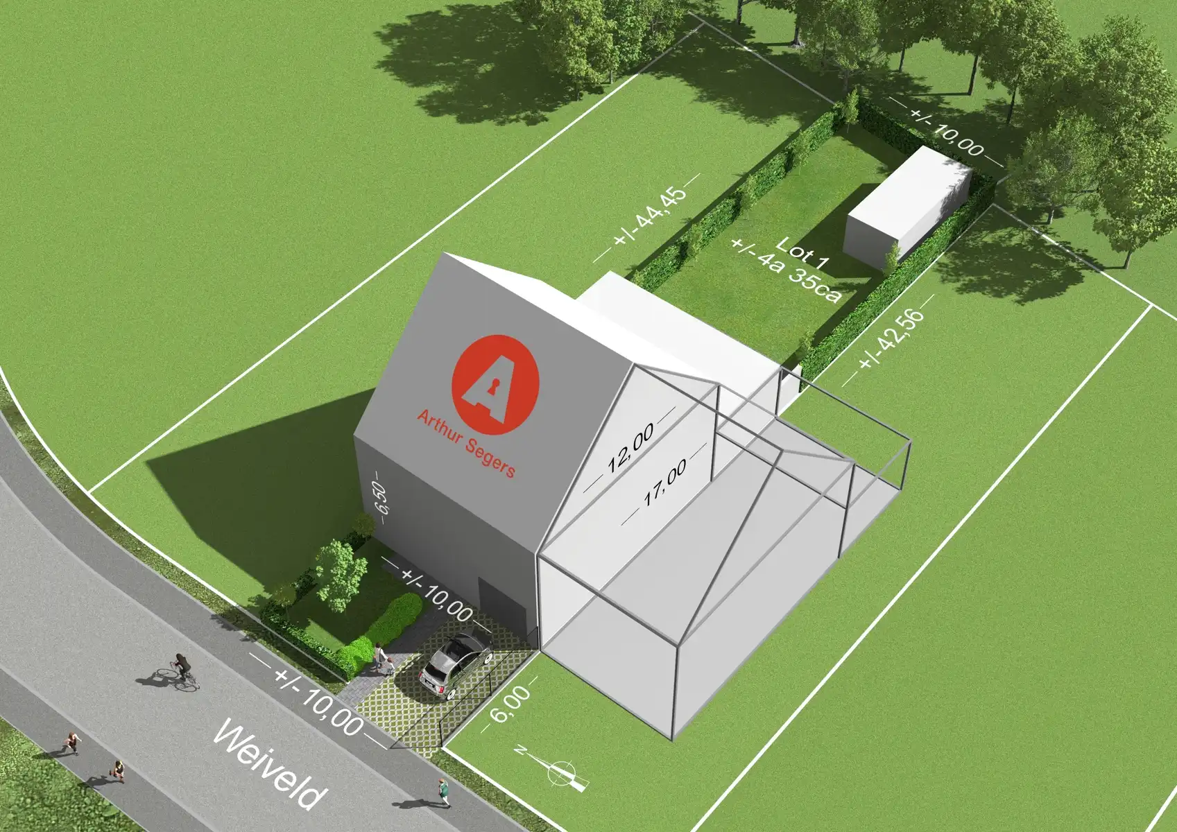 Ruime bouwgrond voor een gesloten bebouwing op top-locatie. foto {{pictureIndex}}