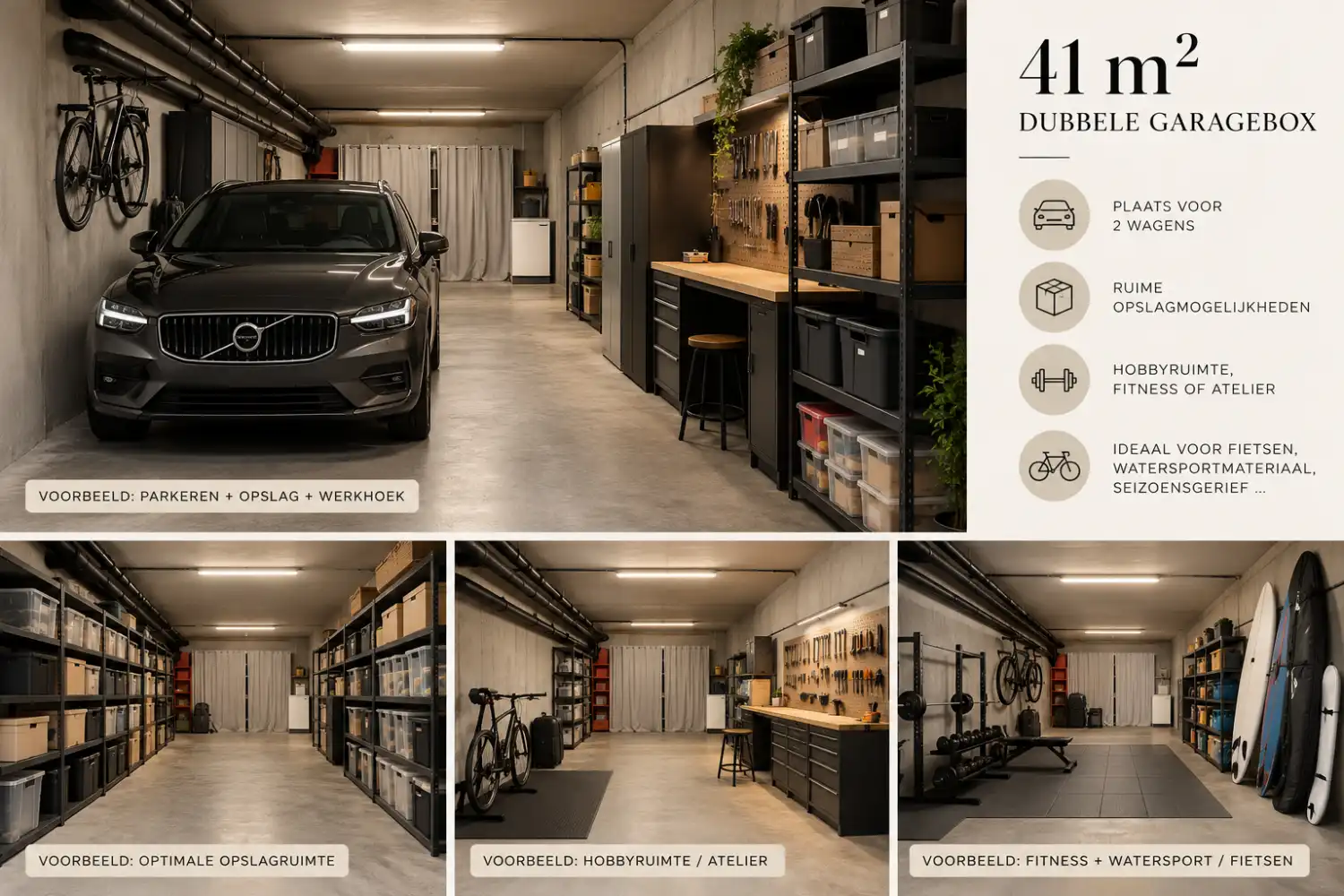 Zeer ruime dubbele ondergrondse garagebox op centrale locatie foto 2