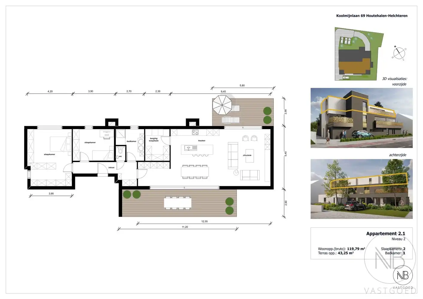 Penthouse met 2 slaapkamers incl. parking en kelderberging foto 18