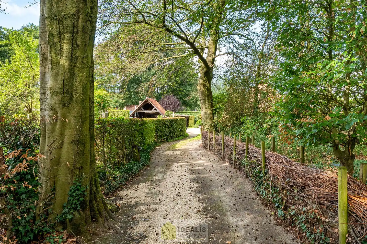 IDYLLISCH GELEGEN BIJZONDERE EIGENDOM BESTAANDE UIT RIANT WOONHUIS, APART BEWOONBAAR BIJGEBOUW EN ATELIER OMGEVEN DOOR EEN SCHITTERD AANGELEGDE TUIN EN WEILAND. Het domein is toegankelijk zowel aan de mooie Urnenveldstraat doch ook via een uitzonderlijk mooie oprijlaan toegankelijk langs de boszijde van het perceel. Deze vrijstaande woning, gebouwd in 1986, beschikt over een sfeervolle leefruimte in vol contact met de tuin en biedt een heerlijke atmosfeer dankzij de centraal geplaatste speksteenkachel. Op de verdieping beschikt de woning over slaapkamers en sanitair. Een absolute meerwaarde is het afzonderlijk volledig ingericht bijhuisje, centraal op het perceel, voorzien van alle woonfaciliteiten. Verder is er de mogelijkheid om wonen/werken te combineren via het knap afgewerkte atelier, met vergezicht op het eigen weiland. Geschikt voor kandidaten op zoek naar een ruime en instapklare parel met een idyllische uitstraling! foto 50