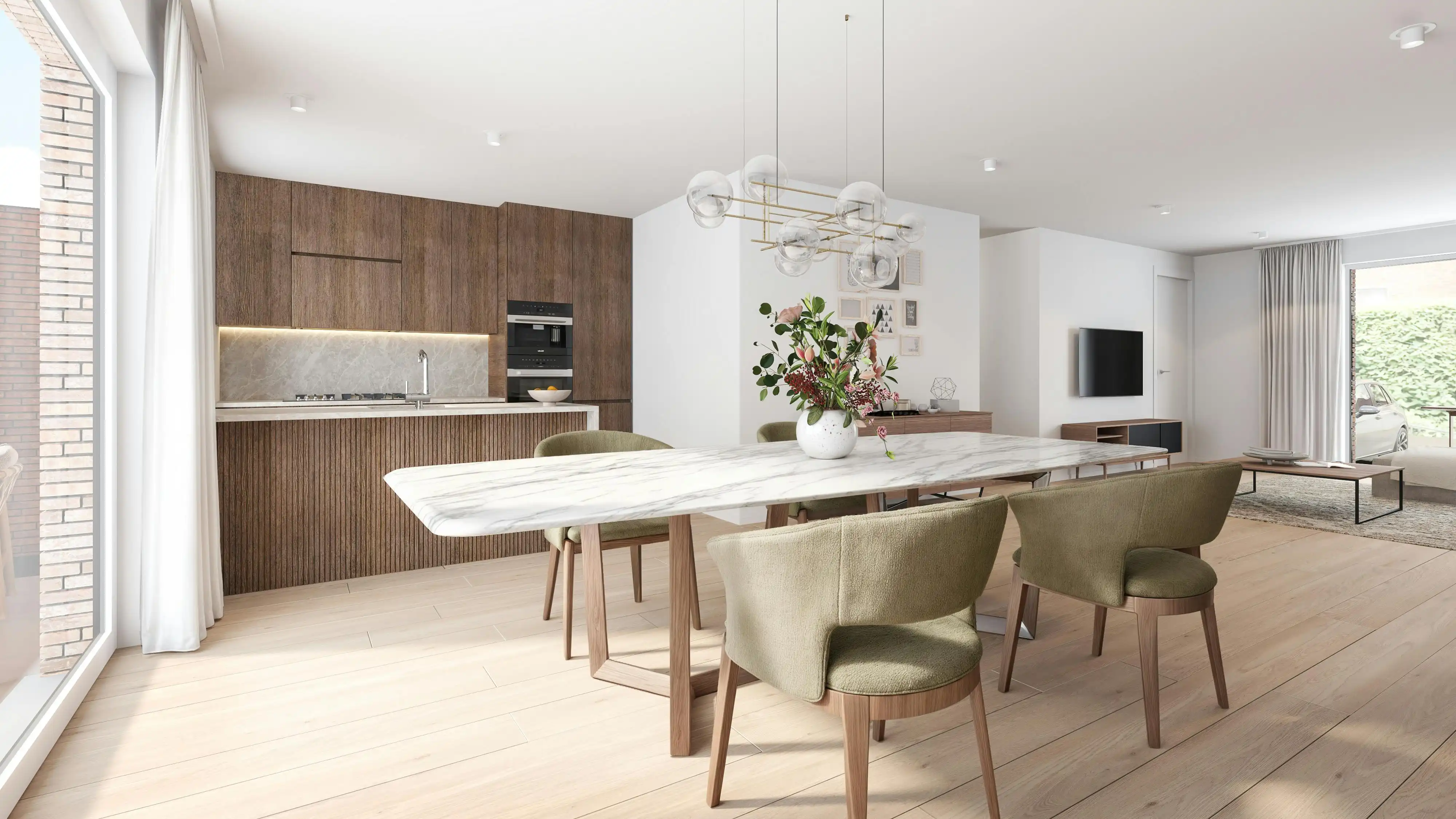 Halfopen nieuwbouwwoning in een rustige omgeving te Grimbergen  foto {{pictureIndex}}