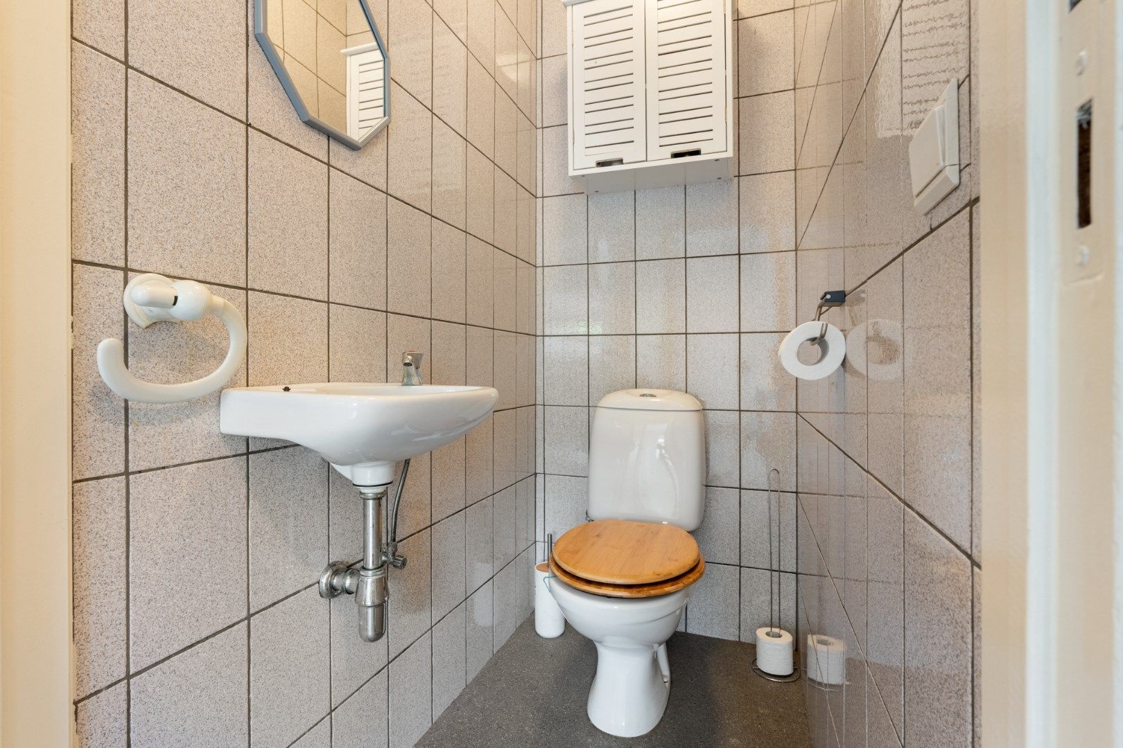 Comfortabel gebouw, onderverdeeld in een gelijkvloers appartement en een woning (210 + 210A), op een perceel van 9a60 met diverse mogelijkheden (kangoeroewoning foto 13