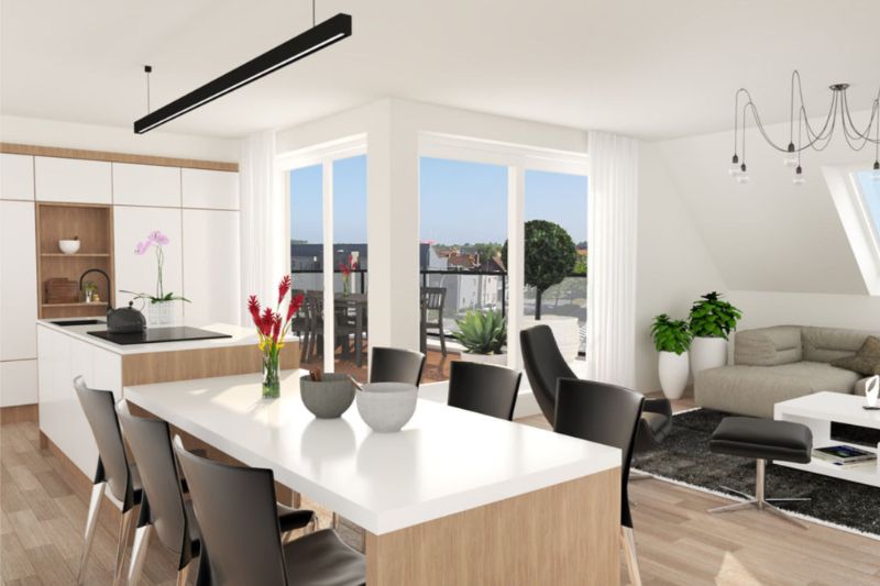 Roeselare nabij Station : Penthouse appartement met 2 slpks en zolder op de derde verdieping van een nieuw gebouwde Residentie genaamd "Residentie Arena" opp 110 m² foto 1