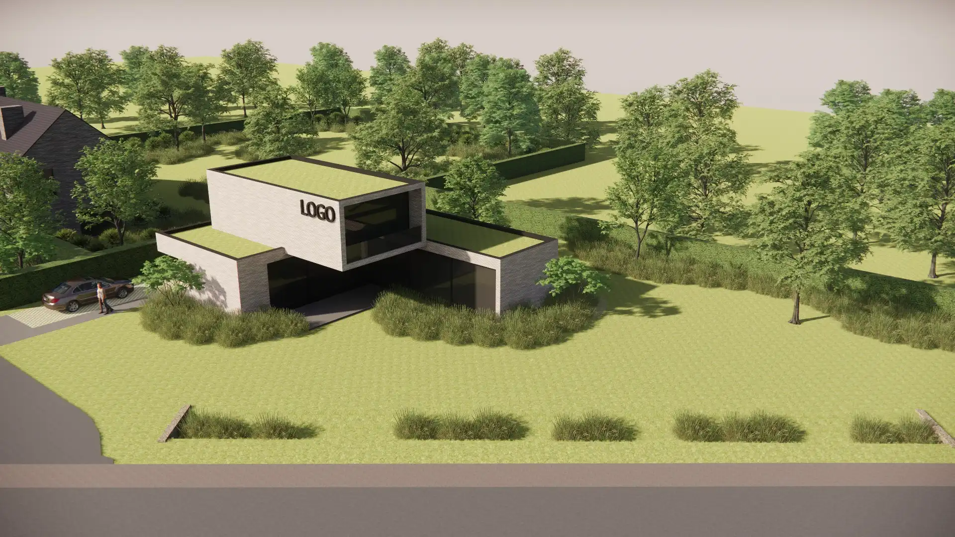 Bouwgrond (6% BTW mogelijk!) op zichtlocatie voor vrijstaande woning met extra beroepsmogelijkheid te Izegem foto {{pictureIndex}}