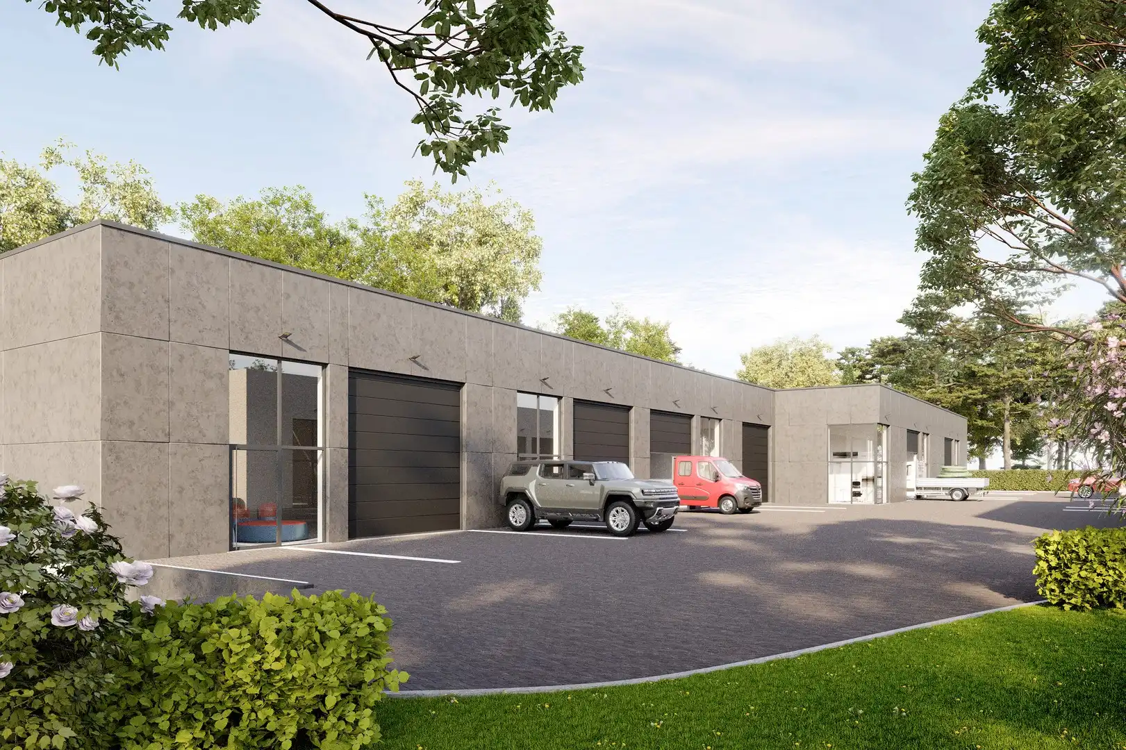 KMO unit met autostaanplaats in de nabijheid van de Rijksweg. foto 7