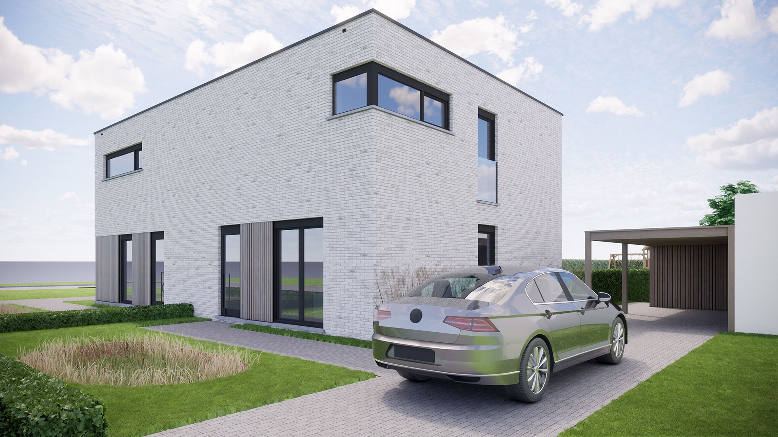 Halfopen nieuwbouwwoning met 3 slaapkamers foto {{pictureIndex}}