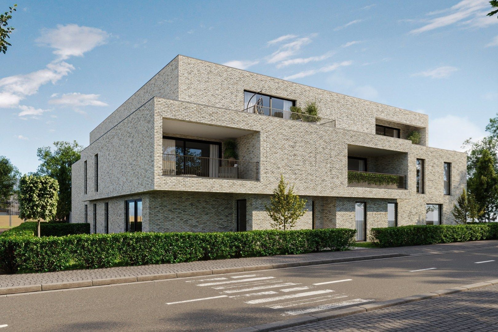 MODERN EN ENERGIEZUINIG NIEUWBOUWAPPARTEMENT MET 1 SLAAPKAMER, TERRAS EN AUTOSTANDPLAATS TE HAM CENTRUM foto {{pictureIndex}}