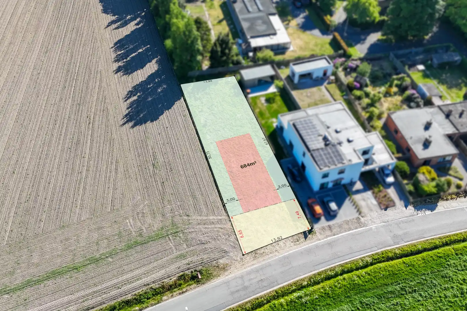 Bouwgrond voor open bebouwing in landelijke omgeving te Roksem (684 m²) foto 3
