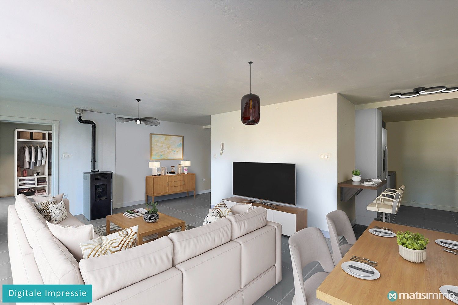 GERENOVEERD, INSTAPKLAAR GELIJKVLOERS APPARTEMENT MET 2 SLAAPKAMERS OP RUSTIGE LIGGING IN AS foto 6