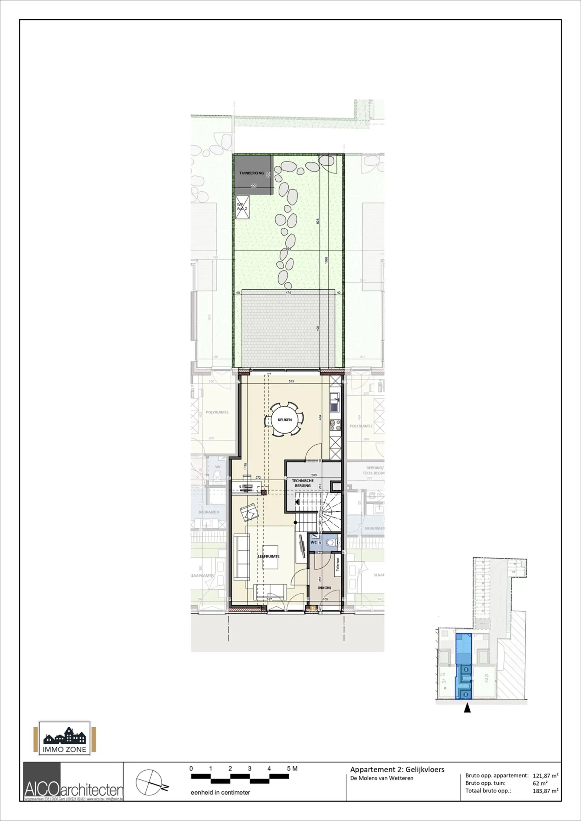 Gelijkvloers duplex appartement met tuin in Wetteren foto 6