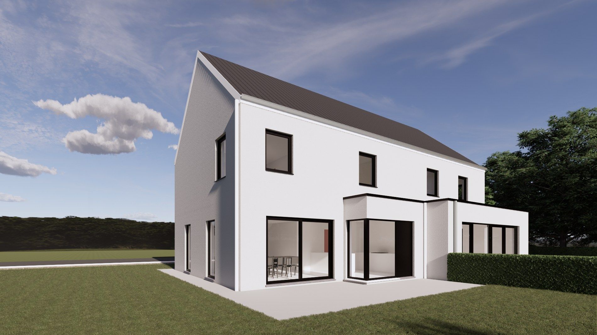 Ruime nieuwbouwwoning te Vissenaken met zicht op het achterliggende weides  foto 5