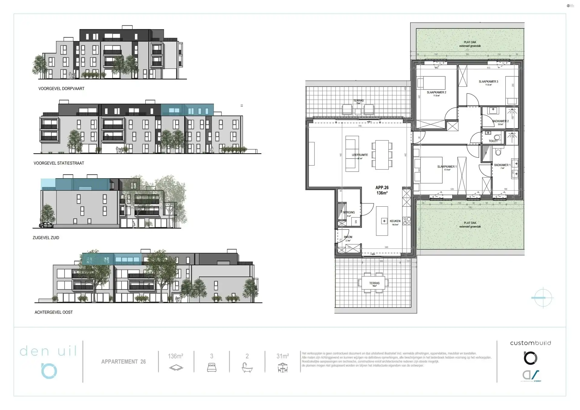 Penthouse met 3 slaapkamers en 2 terrassen foto 4