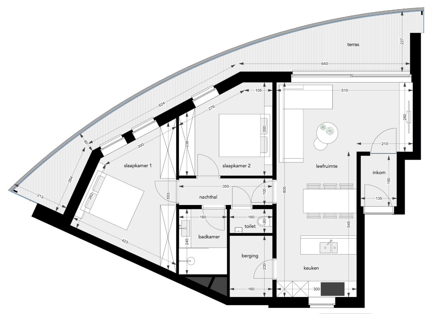 APPARTEMENT 1.3 : 86,13 m2 - 1640 SINT-GENESIUS-RODE foto 3