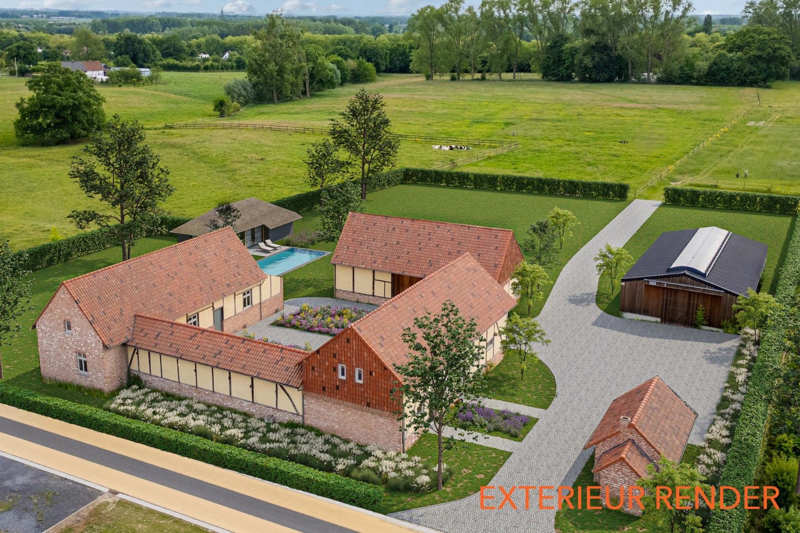 UNIEKE VIERKANTSHOEVE met paardenstallen op 7,34 hectare met vergunning voor zwembad en poolhouse foto 2