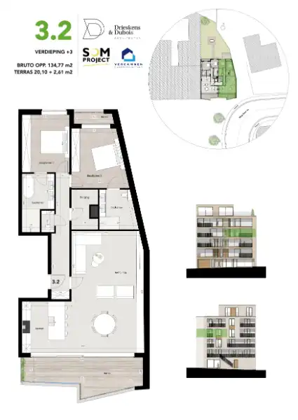Residentie Belgiek - Appartement op de 3de verdieping met 2 slaapkamers foto 2
