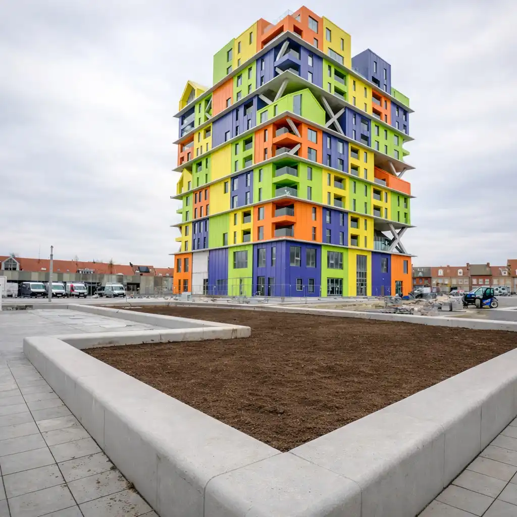 HOOST is een iconische toren met een expressief gevelontwerp op enkele honderden meters van de zee foto {{pictureIndex}}